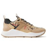 Check, Leather and Suede Sneakers